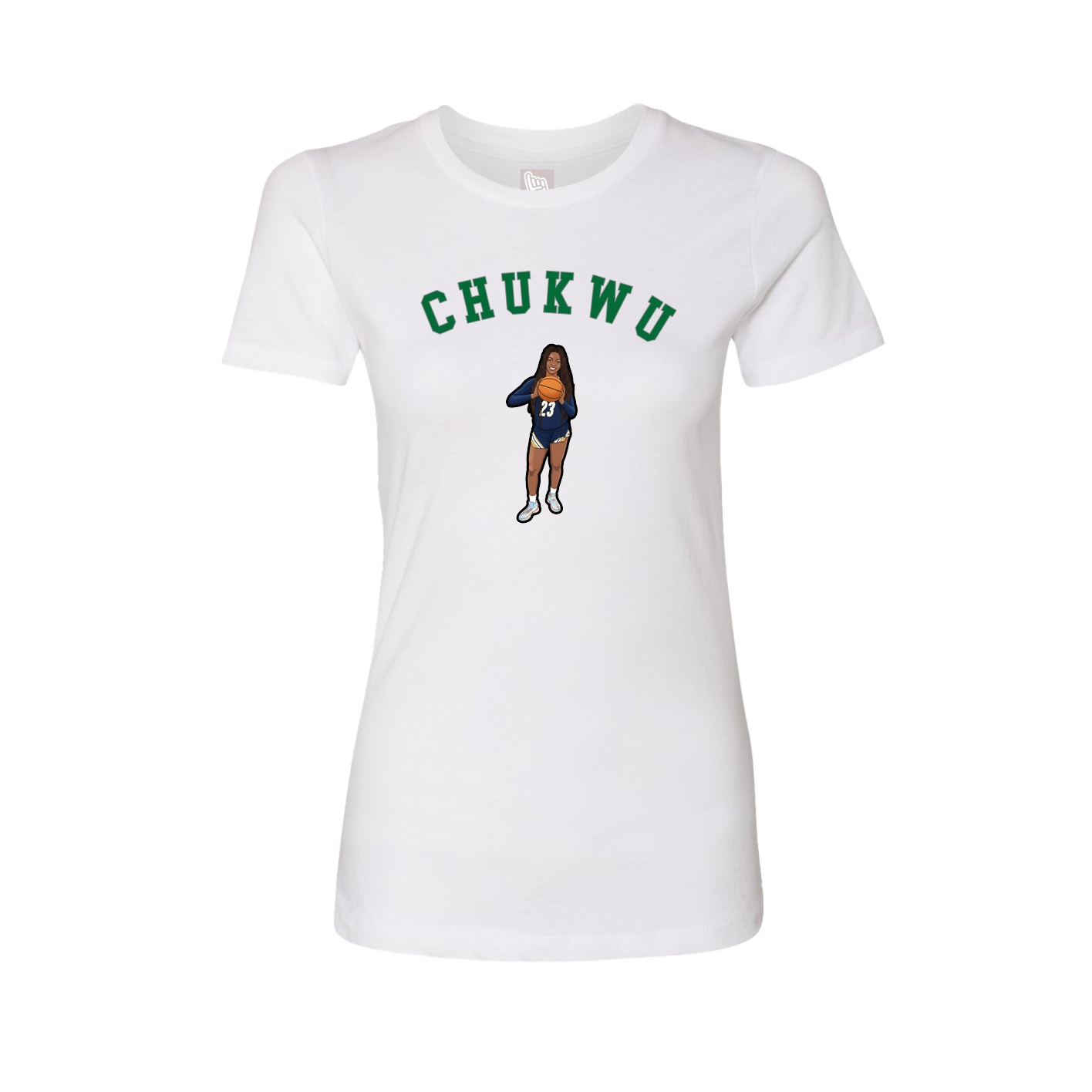 Fitted Women's Tee — Shirsey Arch in White