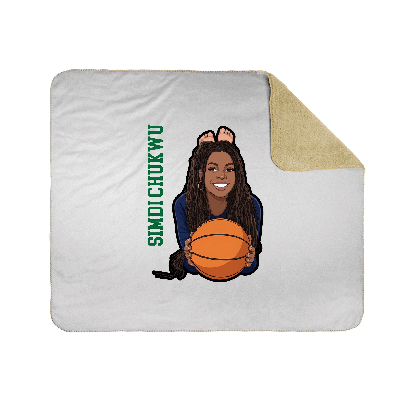 Throw Blanket — Name Vertical in White
