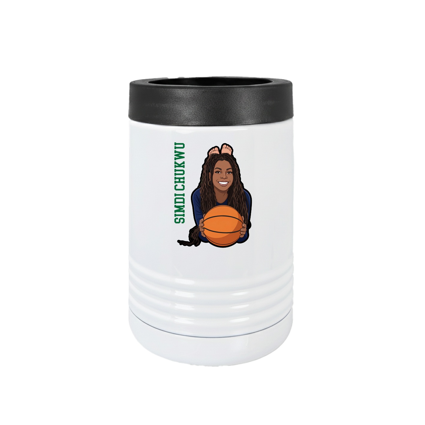Beverage Holder — Name Vertical in White