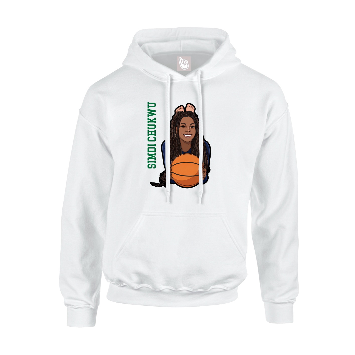 Youth Hoodie — Name Vertical in White