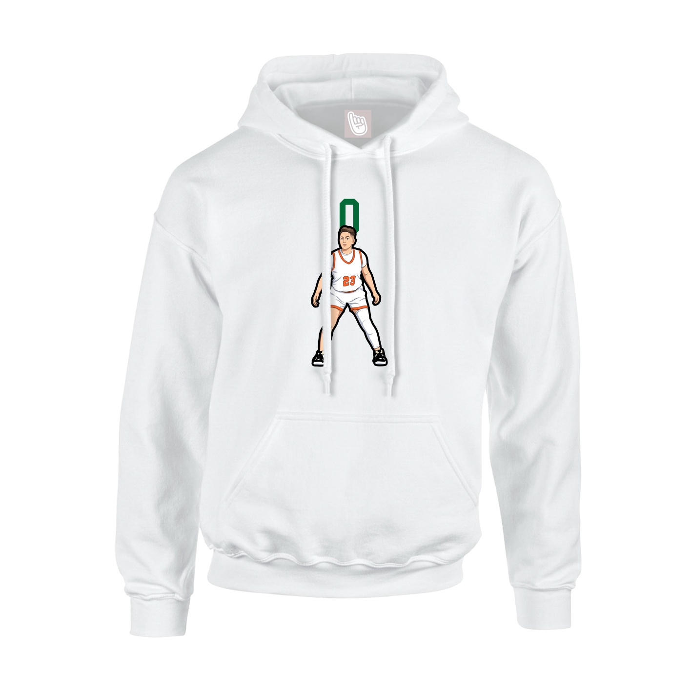 Youth Hoodie — Number Top in White