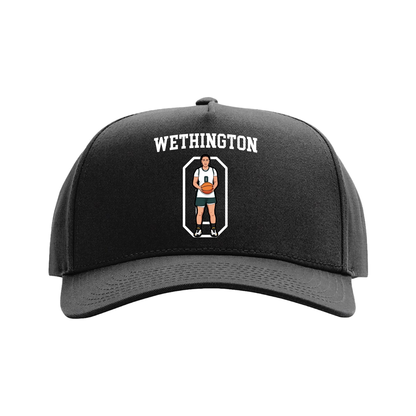 Full Fabric Five-Panel Champ Cap — Shirsey in Black