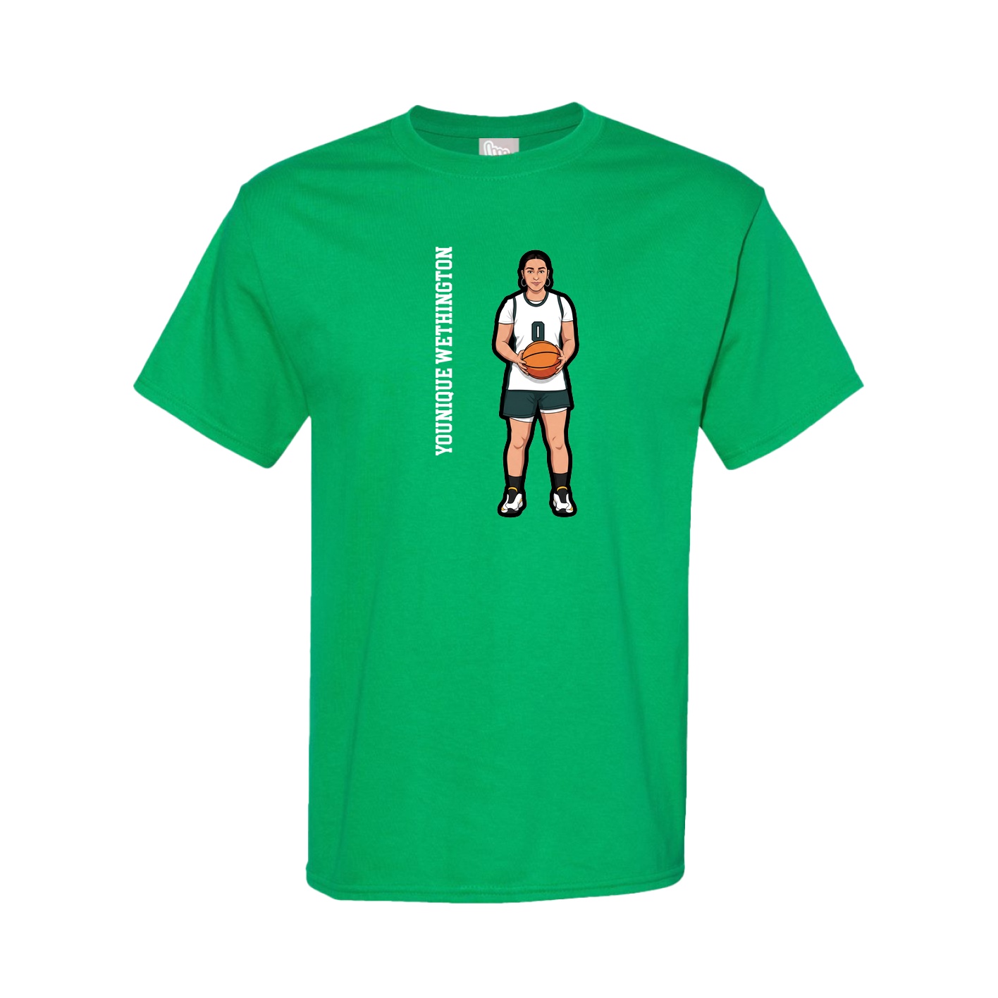 Tee — Name Vertical in Green