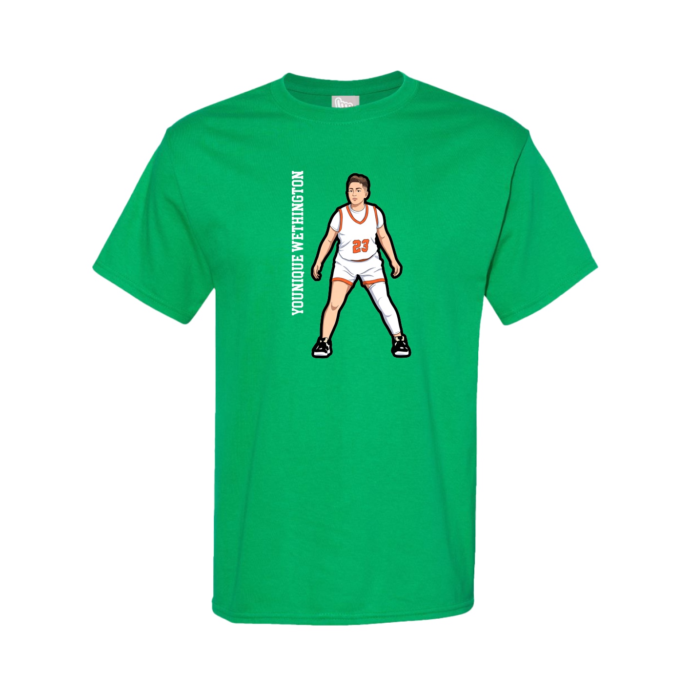 Youth Tee — Name Vertical in Green