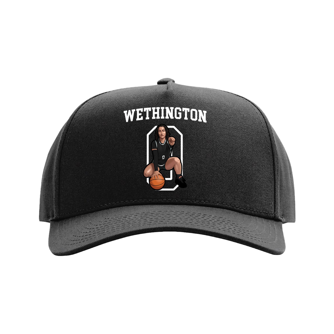 Full Fabric Five-Panel Champ Cap — Shirsey in Black