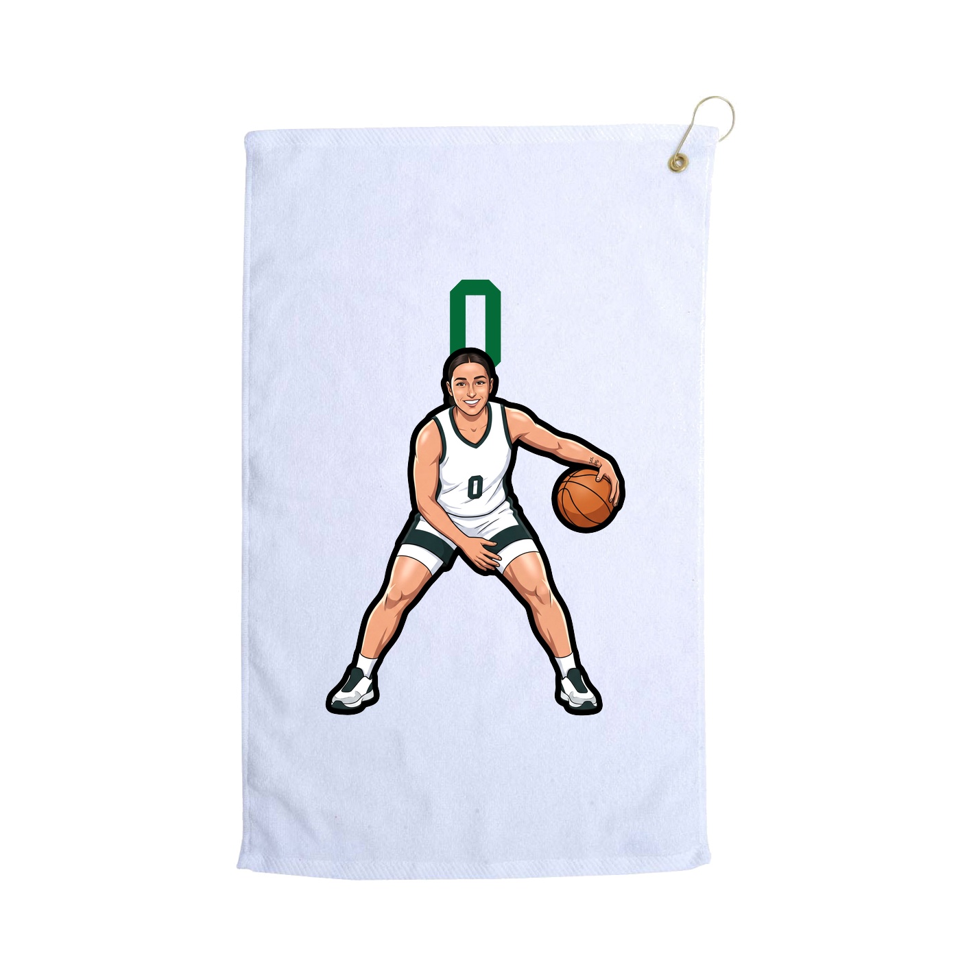Golf Towel — Number Top in White