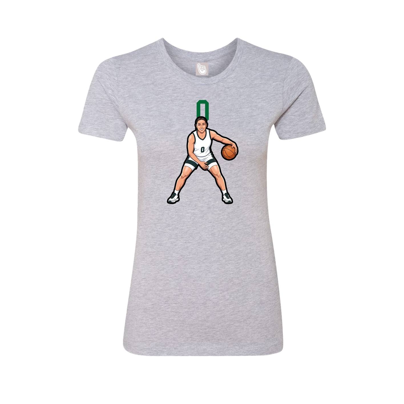 Womens Tee — Number Top in Grey