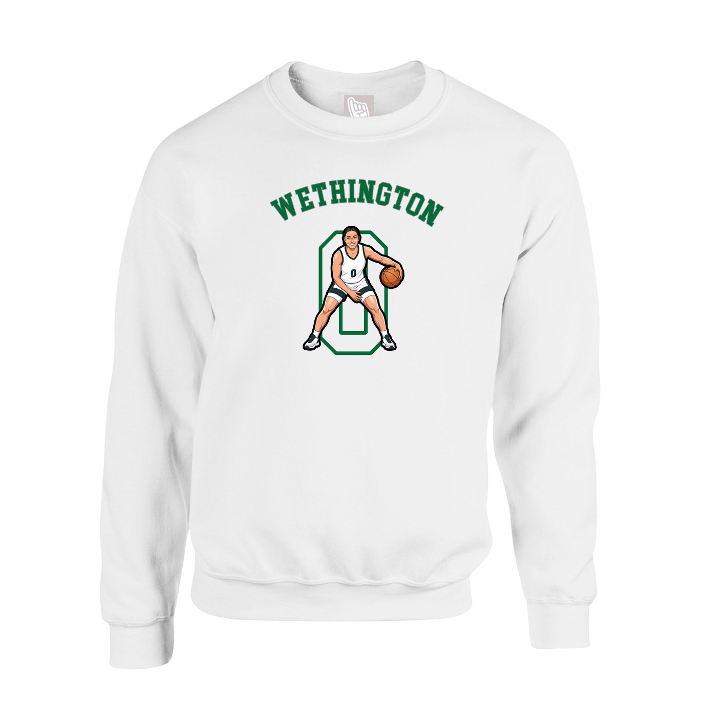 Fleece Crew — Shirsey Arch in White