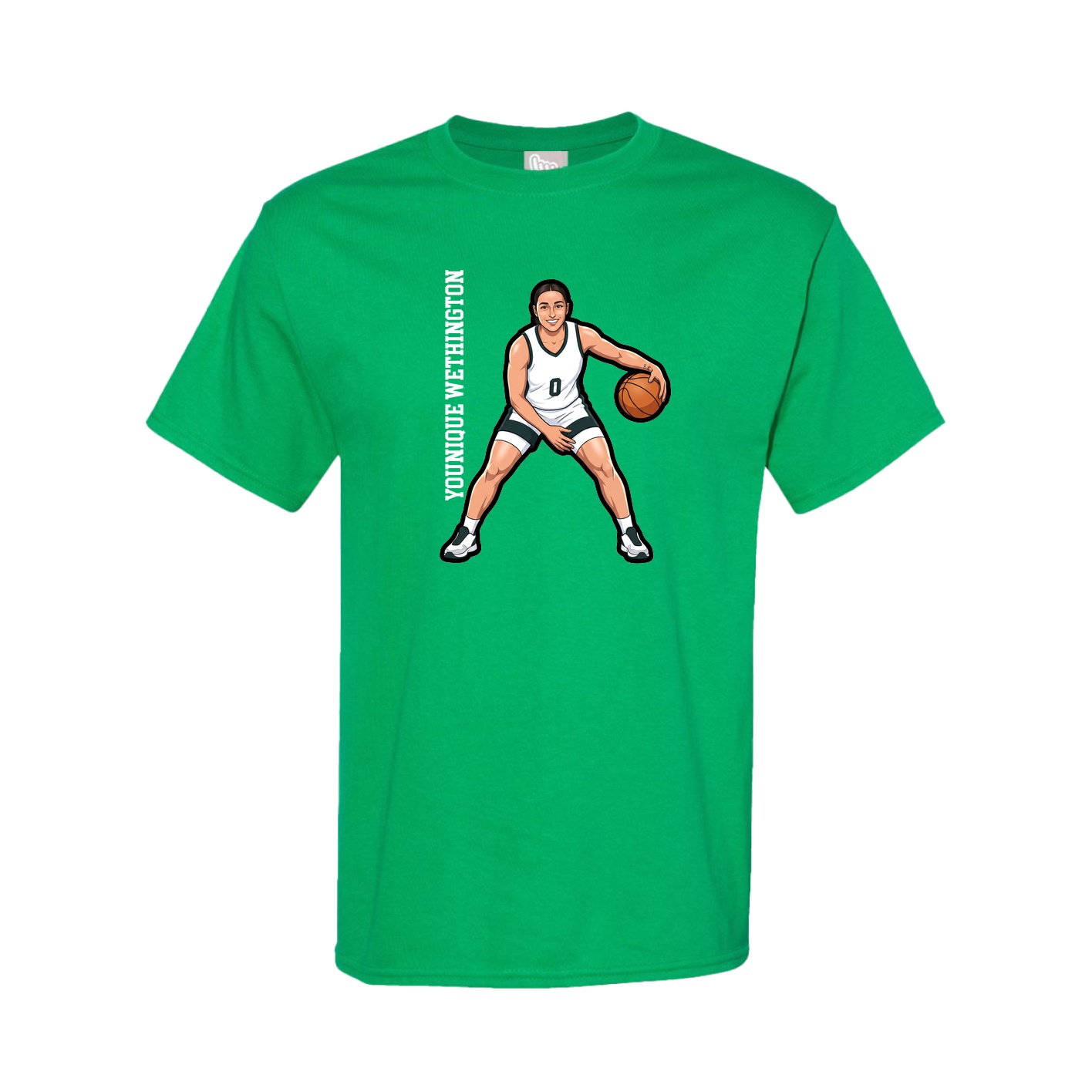 Tee — Name Vertical in Green