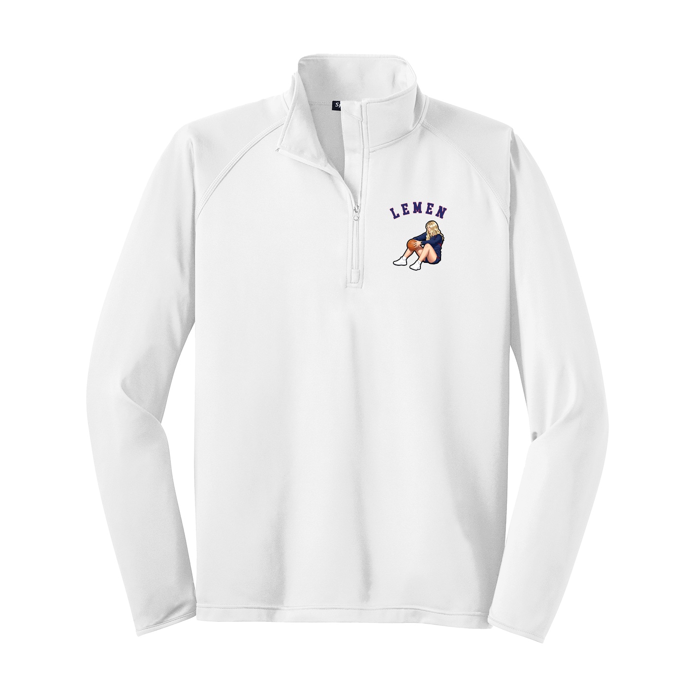 Q-Zip Pullover — Shirsey Arch in White