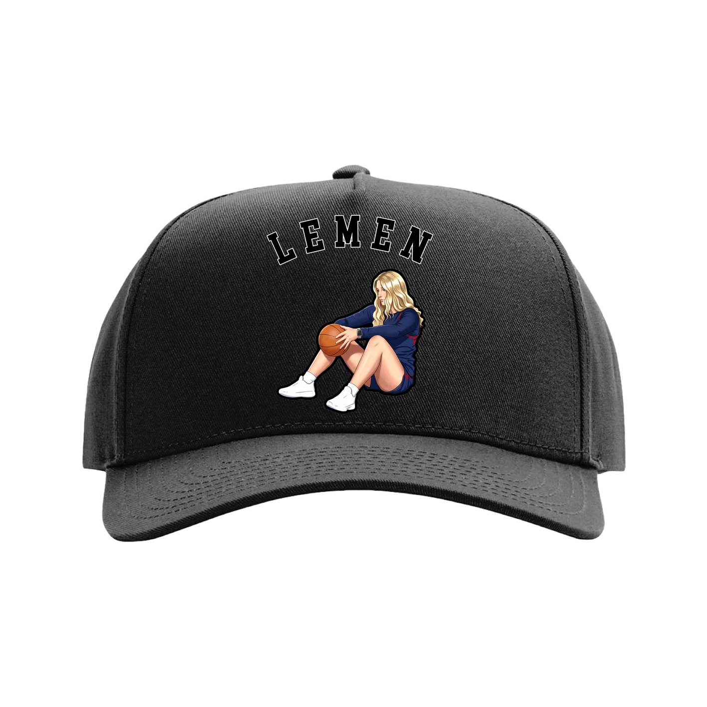 Full Fabric Five-Panel Champ Cap — Shirsey Arch in Black