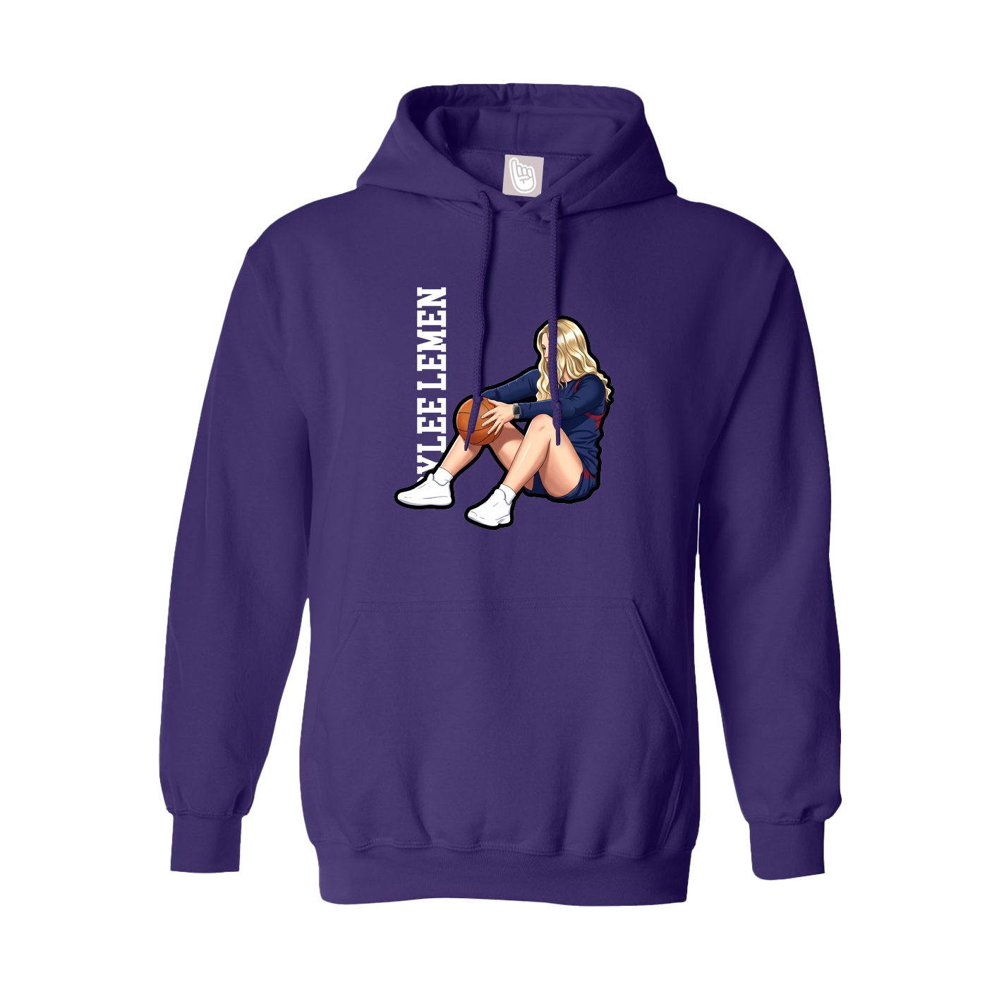 Youth Hoodie — Name Vertical in Purple