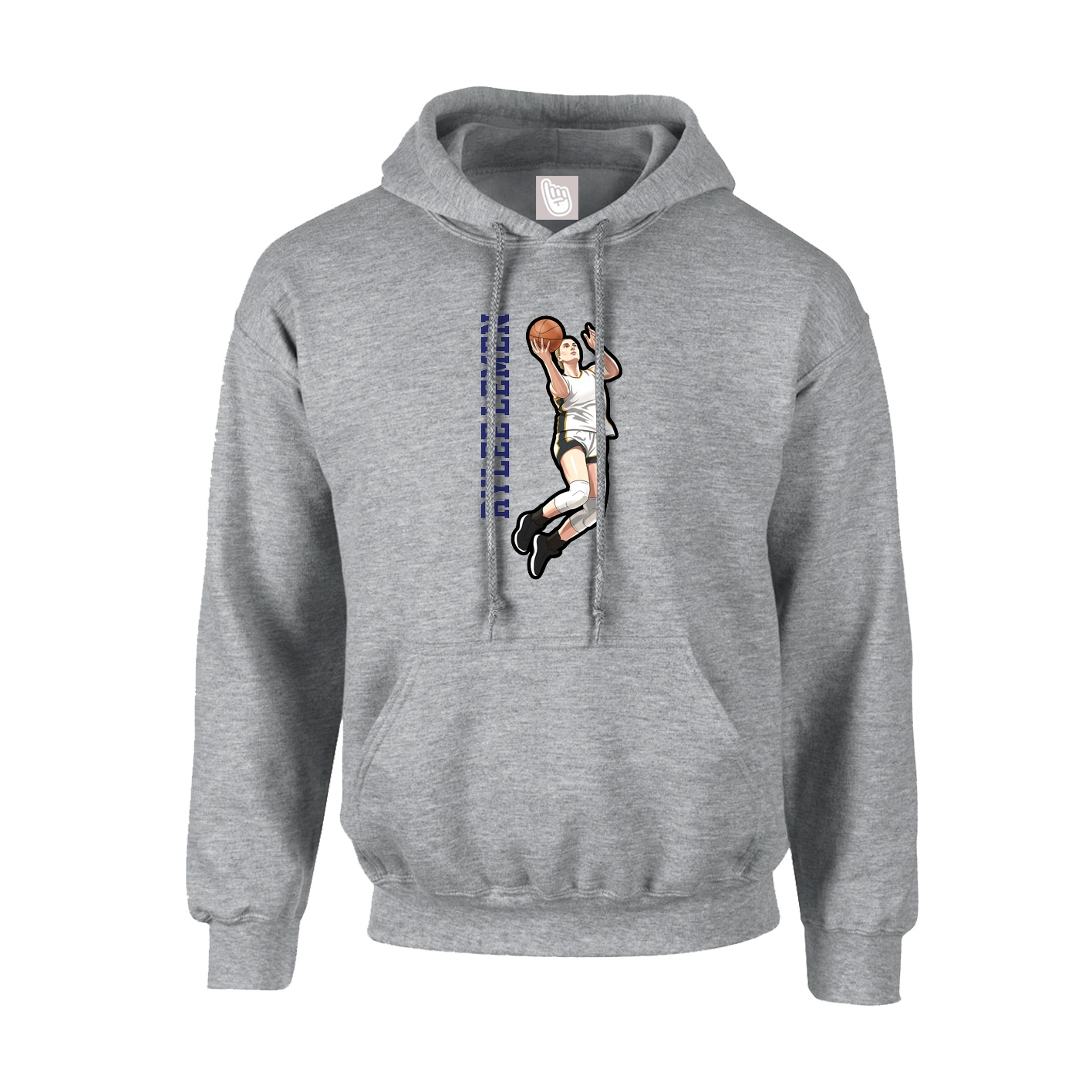 Youth Hoodie — Name Vertical in Grey