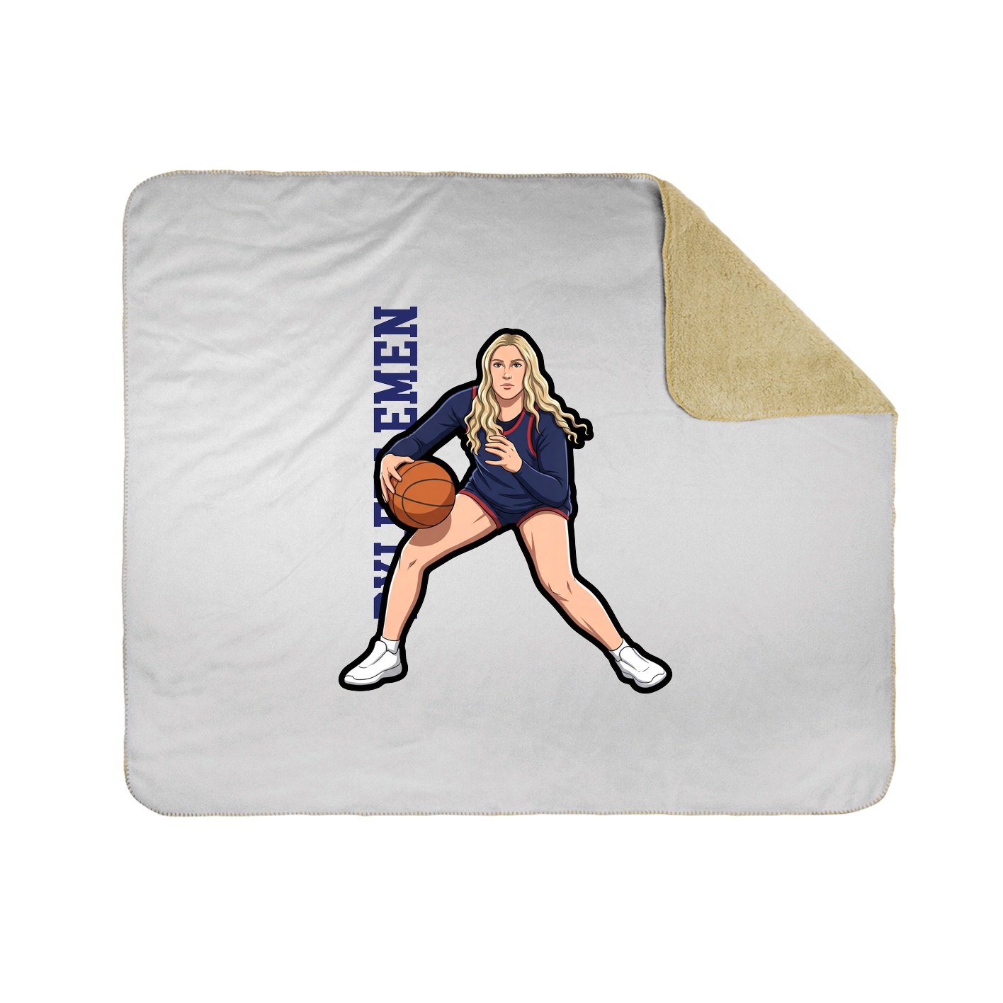 Throw Blanket — Name Vertical in White