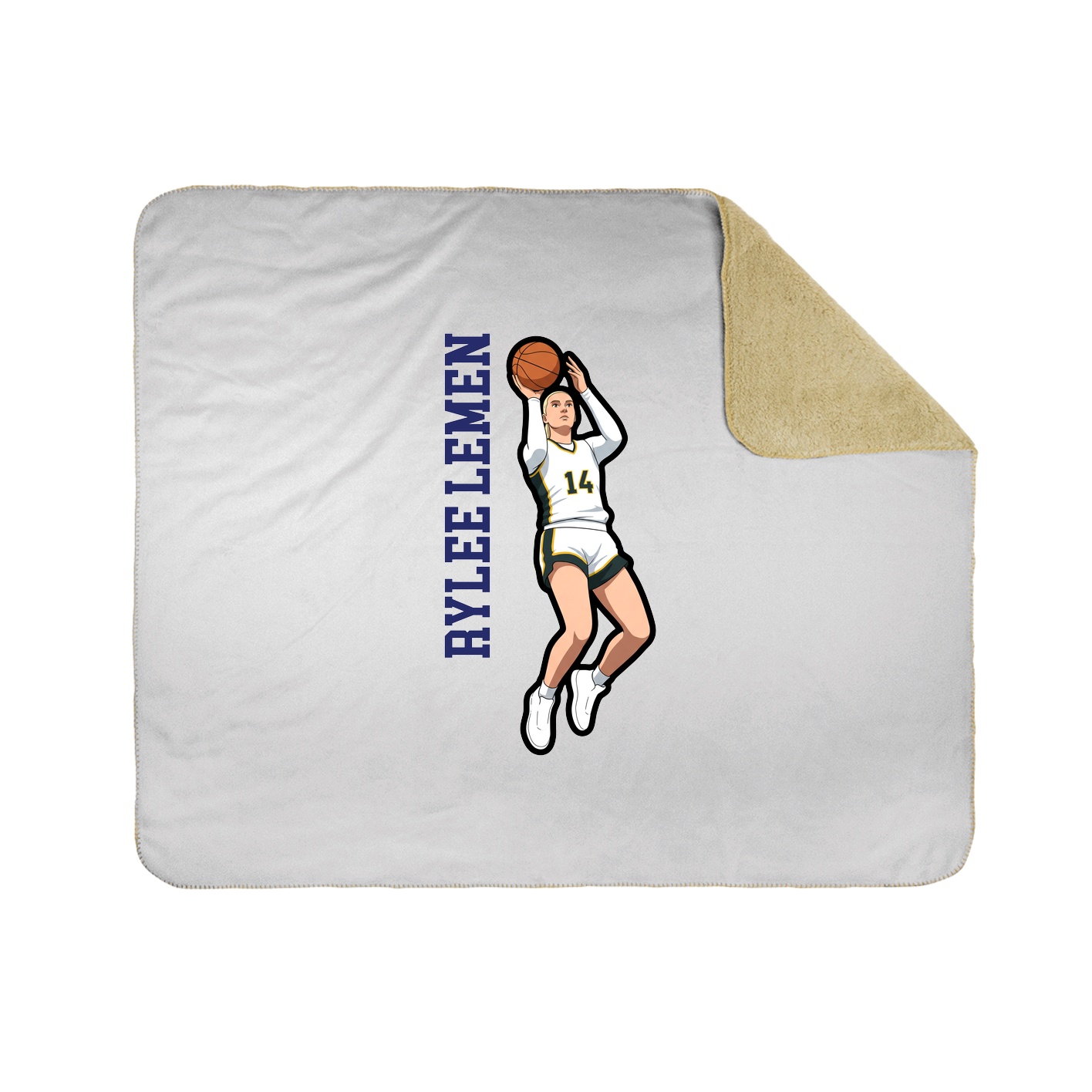 Throw Blanket — Name Vertical in White