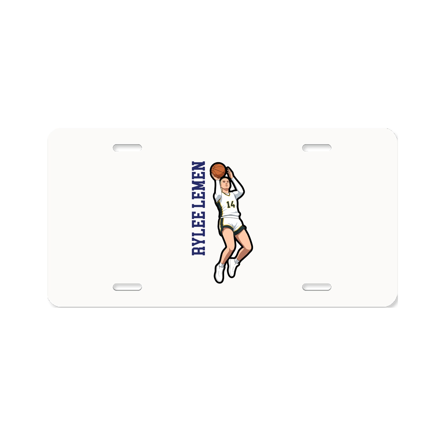 License Plate — Name Vertical in Classic