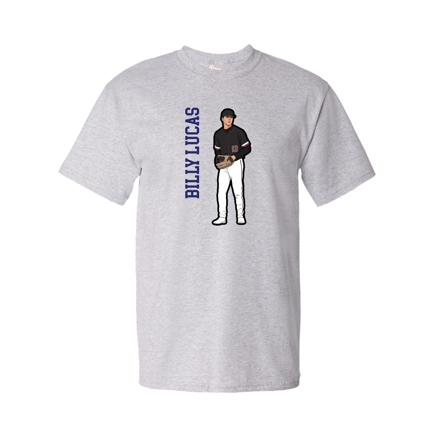 Tee — Name Vertical in Grey