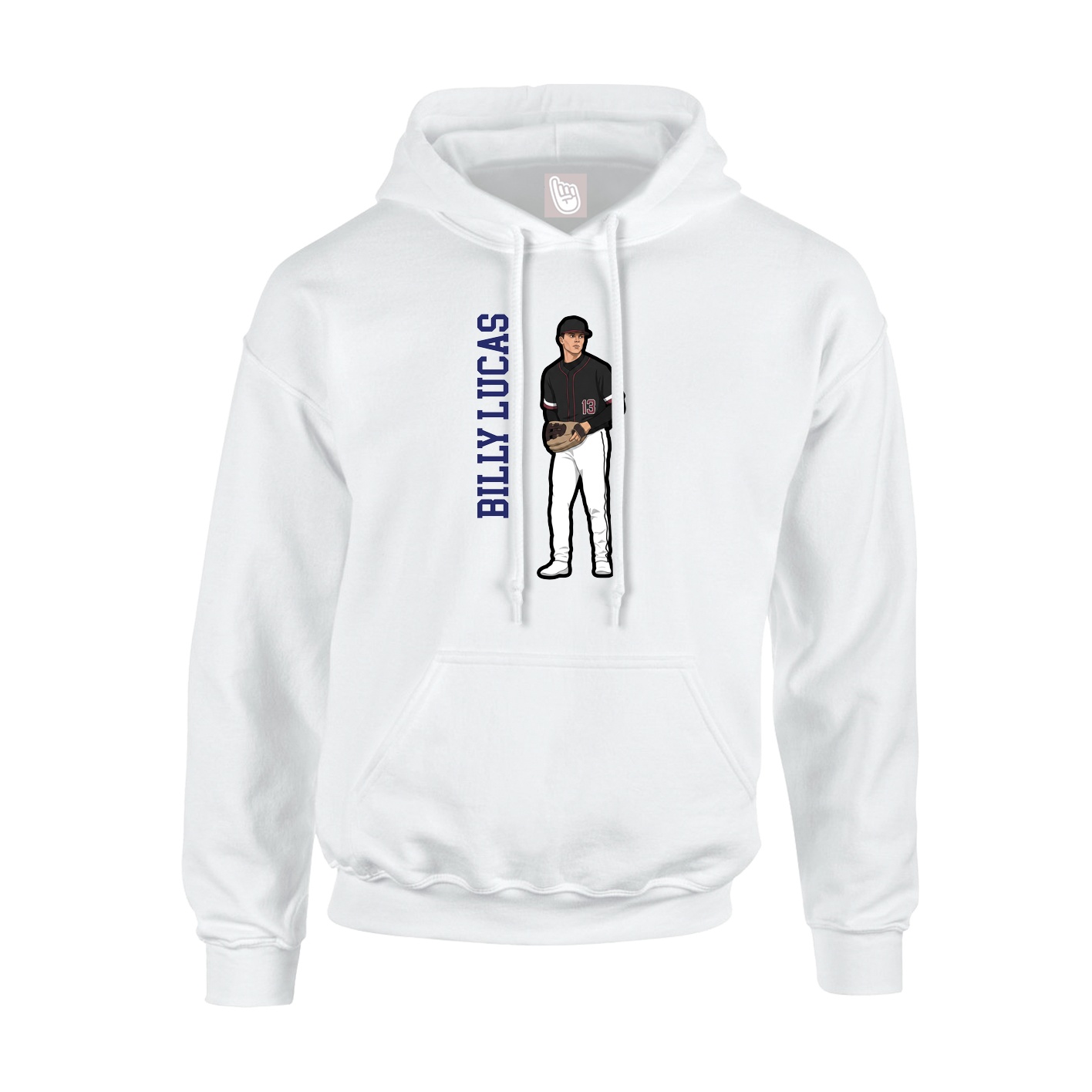 Hoodie — Name Vertical in White