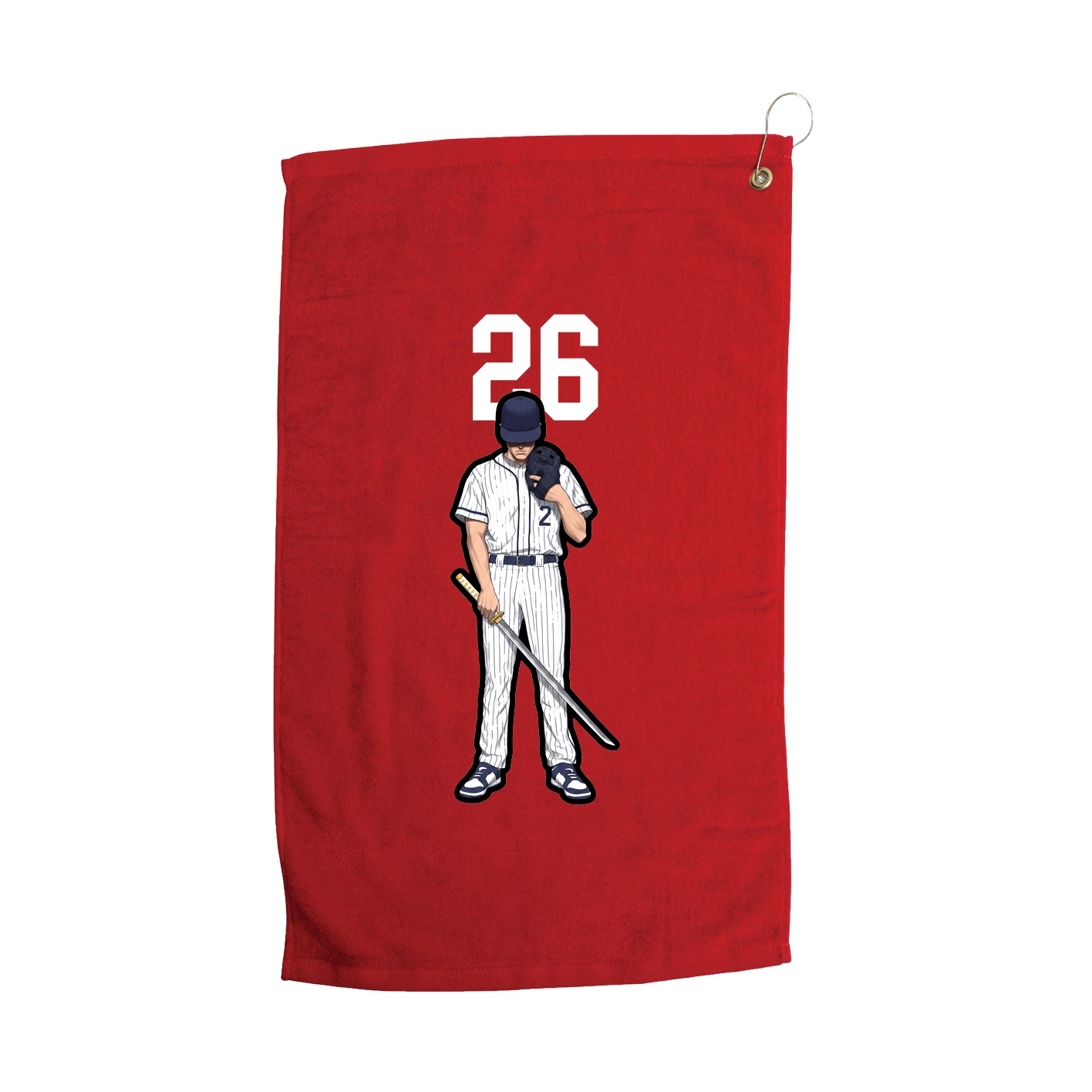 Golf Towel — Number Top in Red