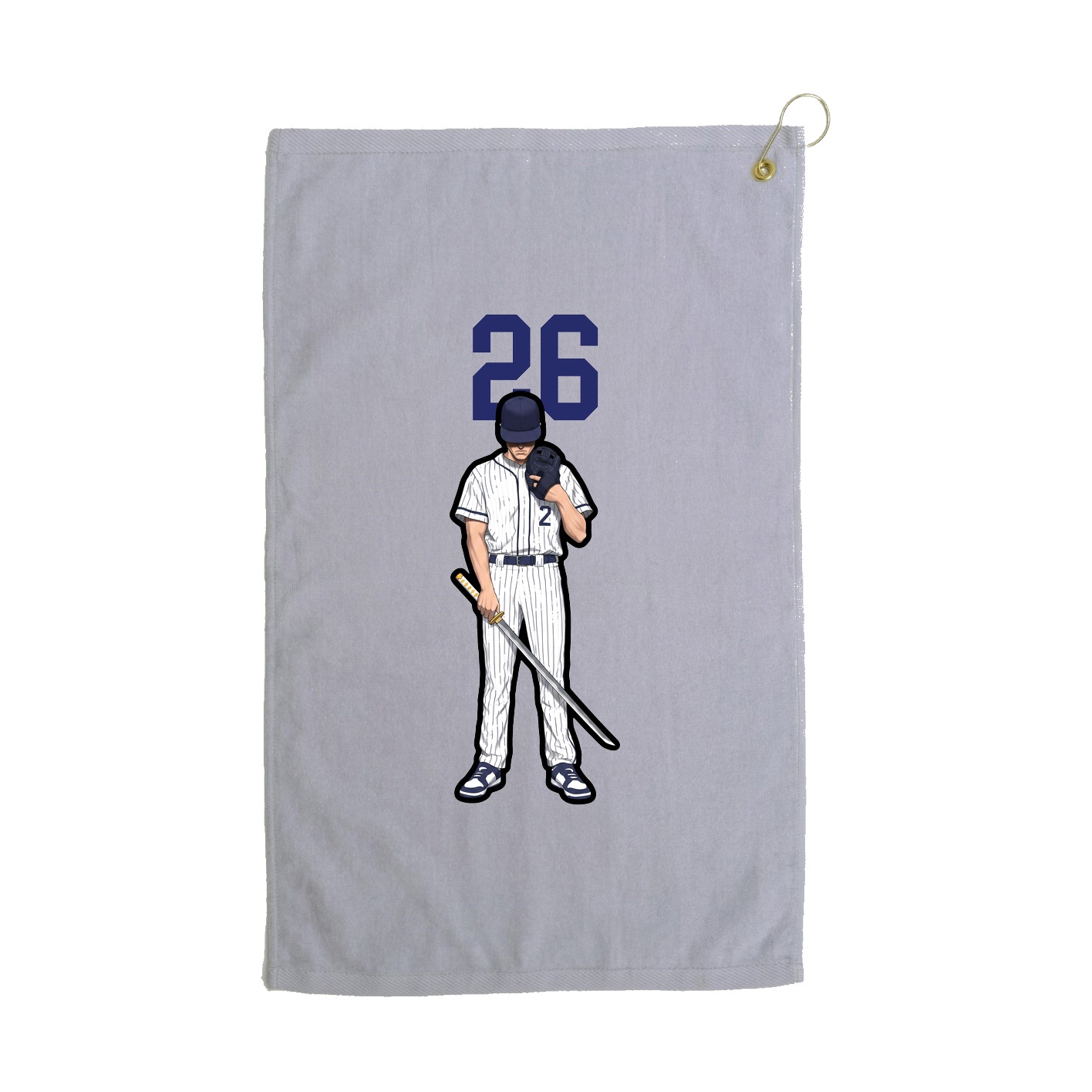 Golf Towel — Number Top in Grey