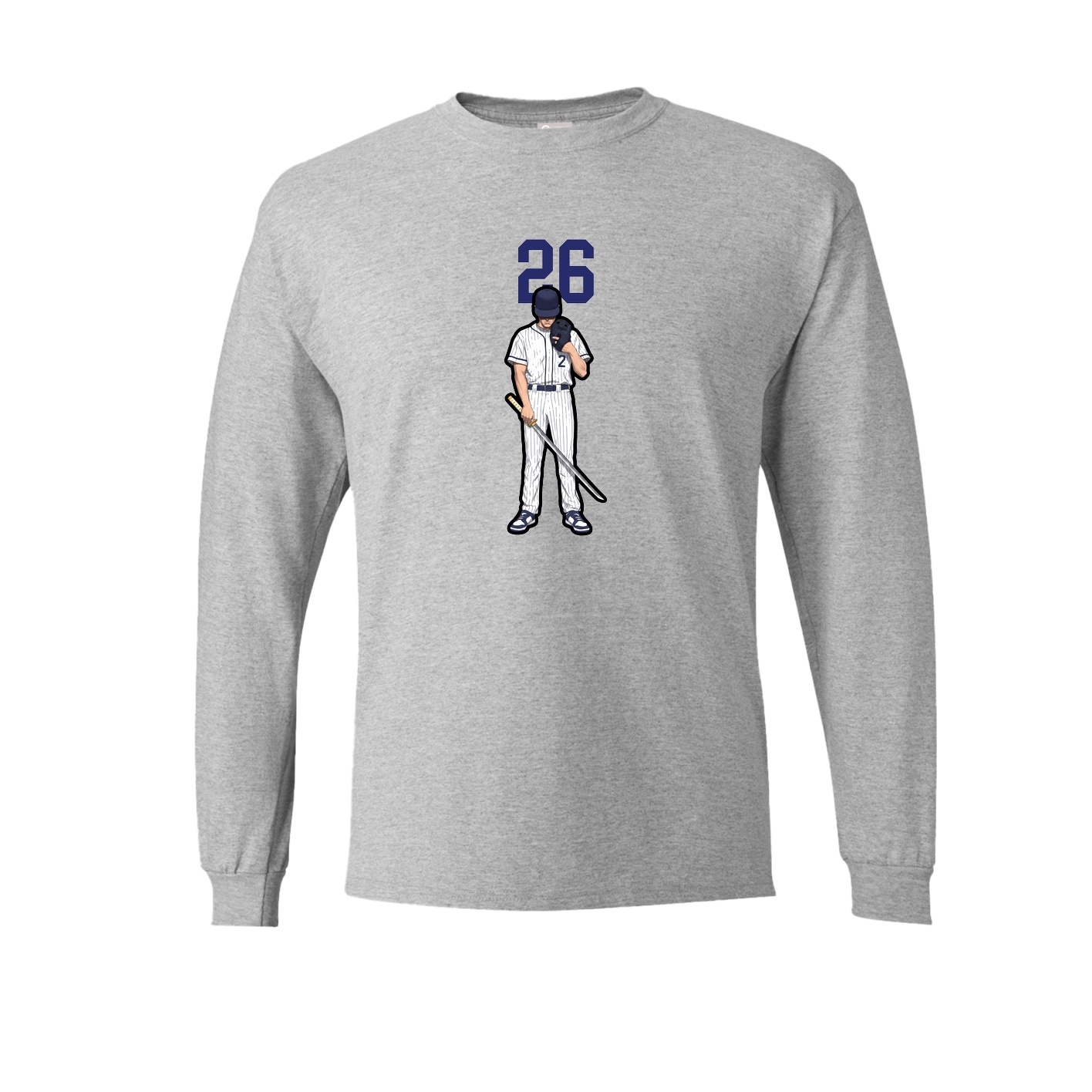 Long Sleeve Tee — Number Top in Grey
