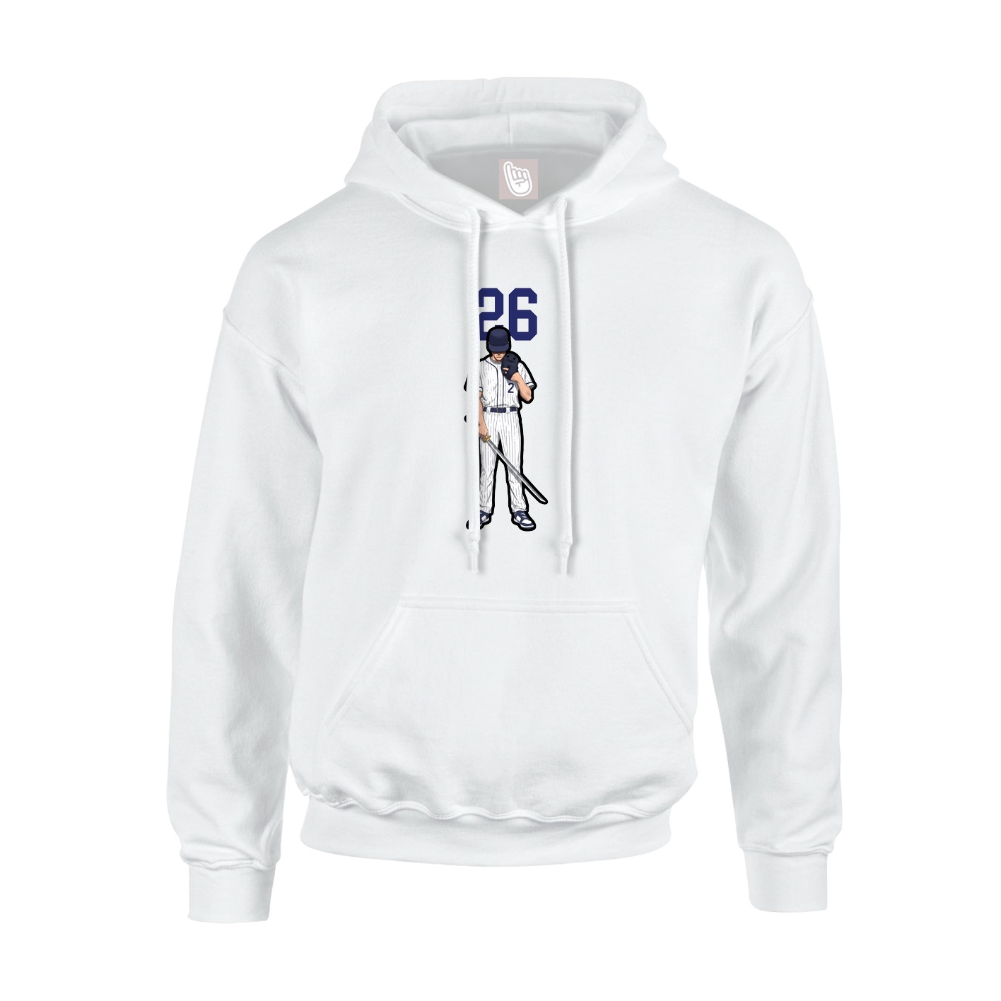 Youth Hoodie — Number Top in White