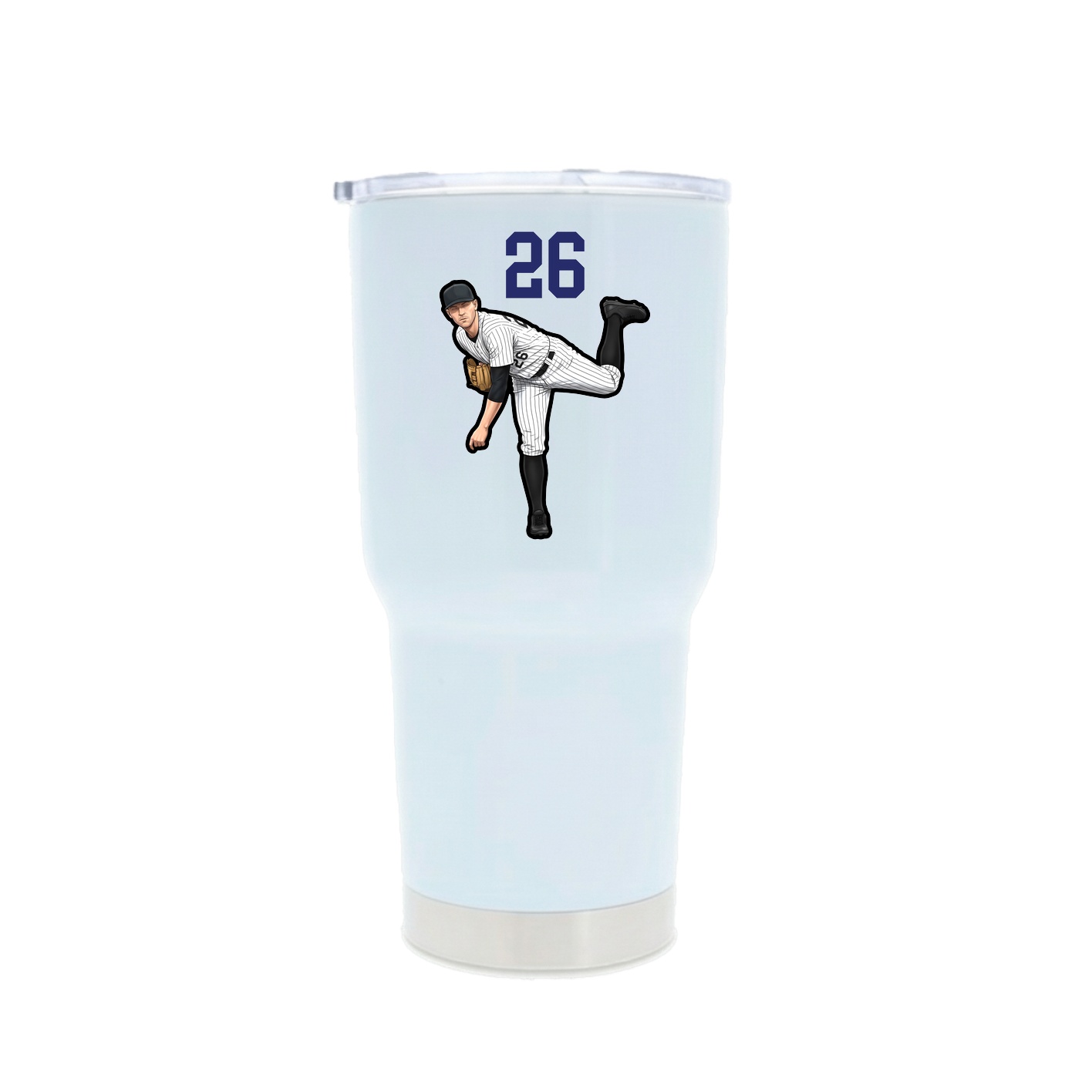 30oz Stainless Steel Tumbler — Number Top in White