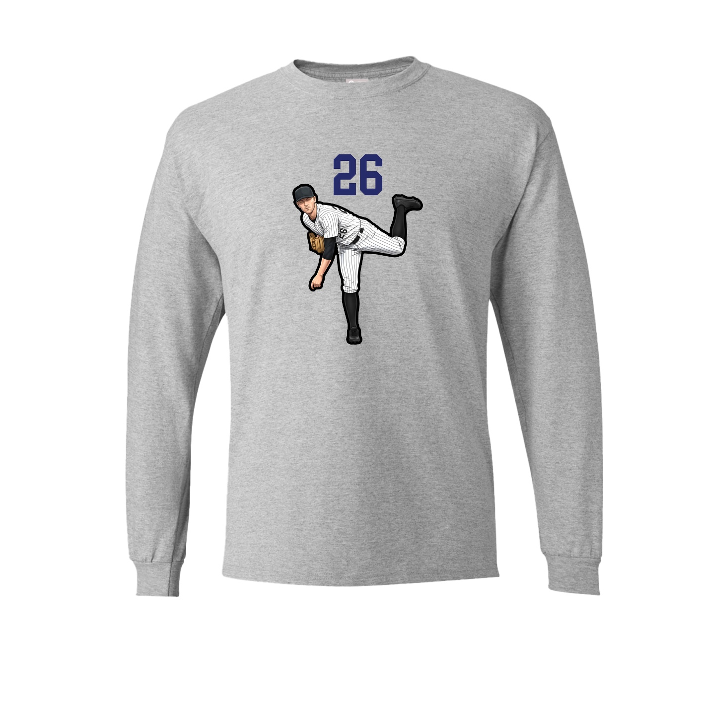 Long Sleeve Tee — Number Top in Grey