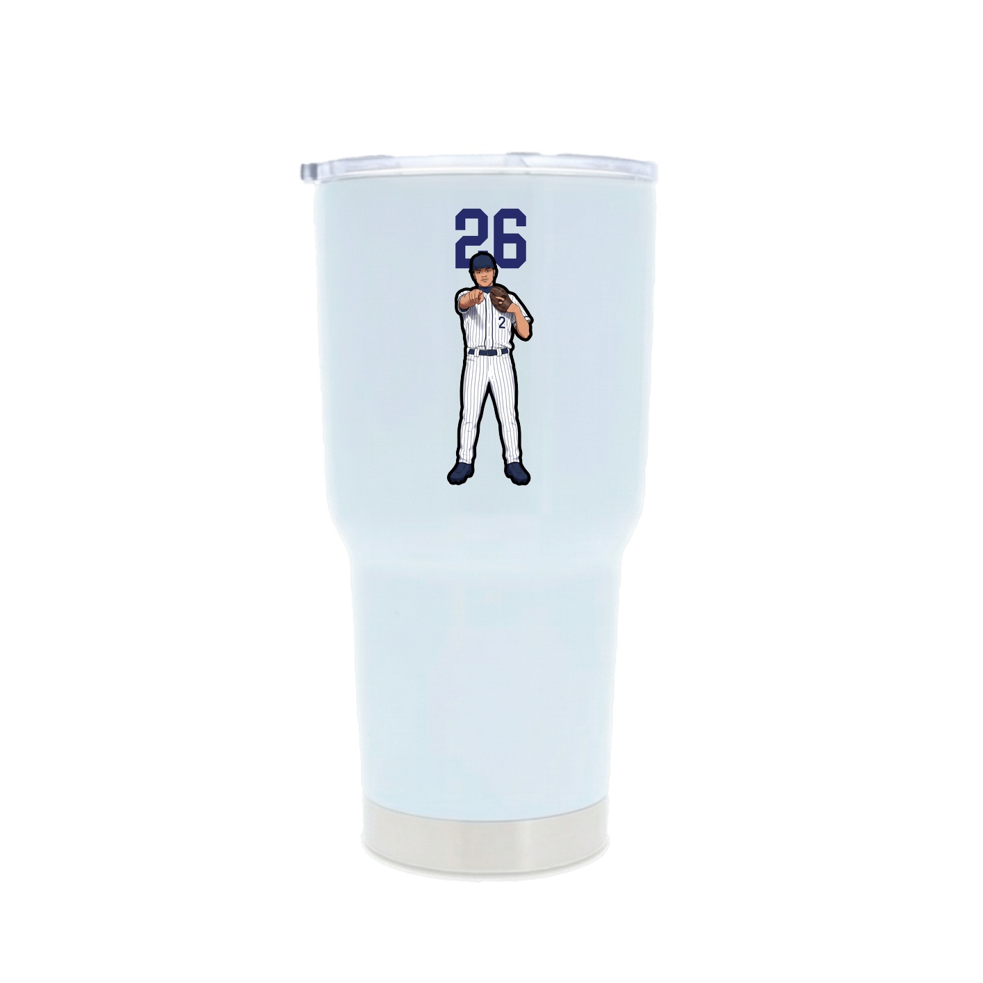 30oz Stainless Steel Tumbler — Number Top in White