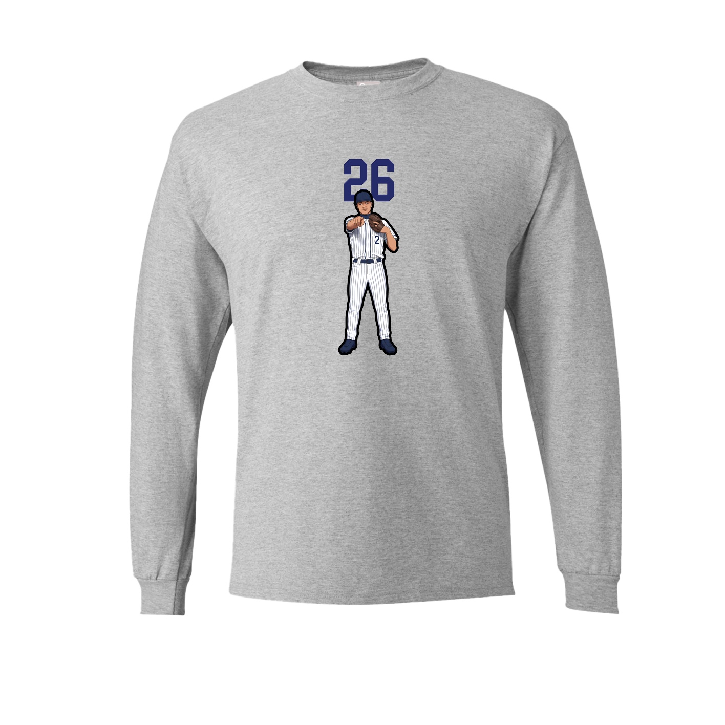 Long Sleeve Tee — Number Top in Grey