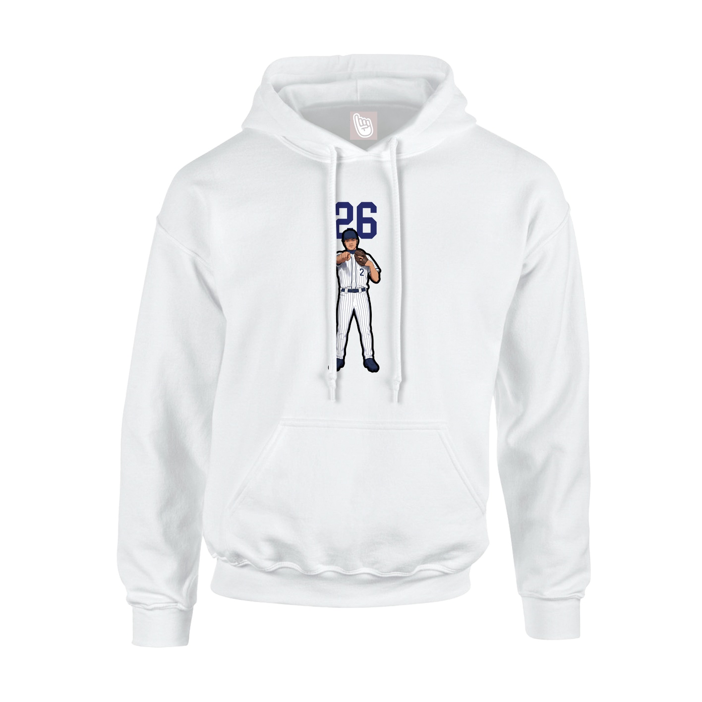 Youth Hoodie — Number Top in White