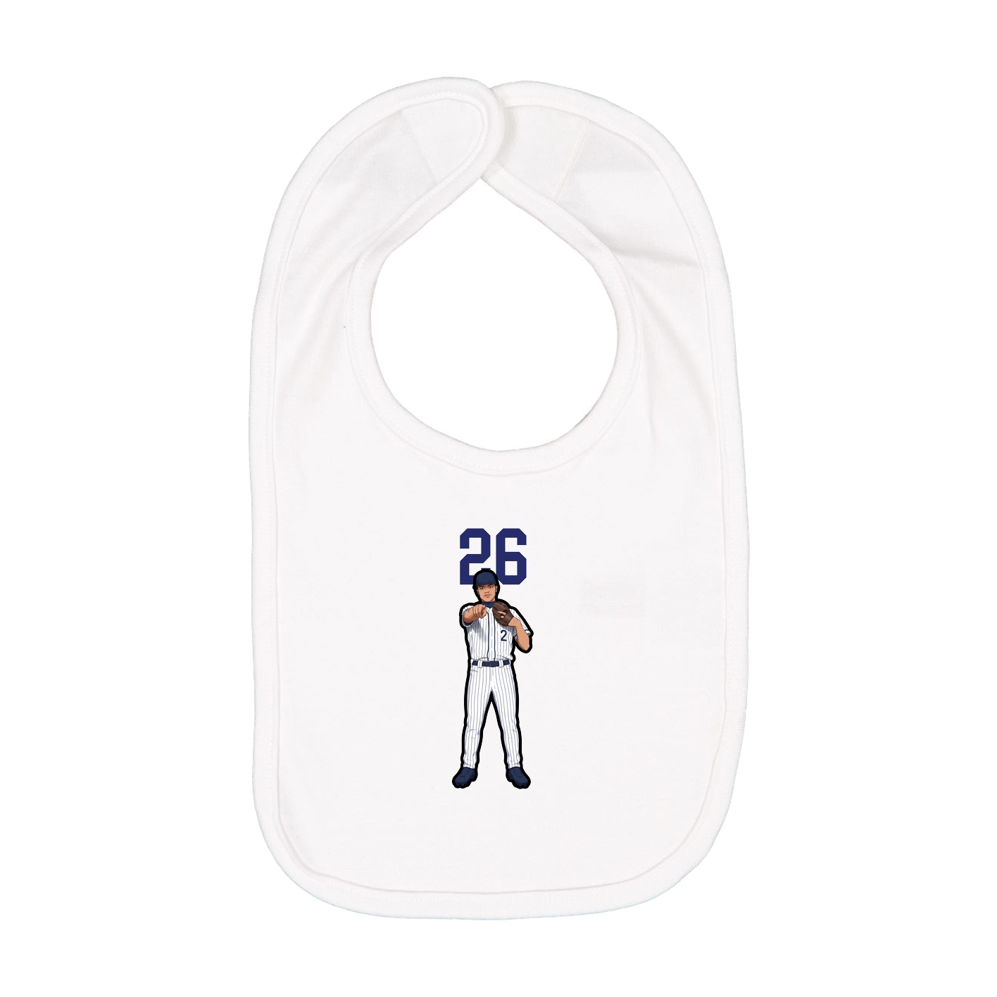 Infant Bib — Number Top in White