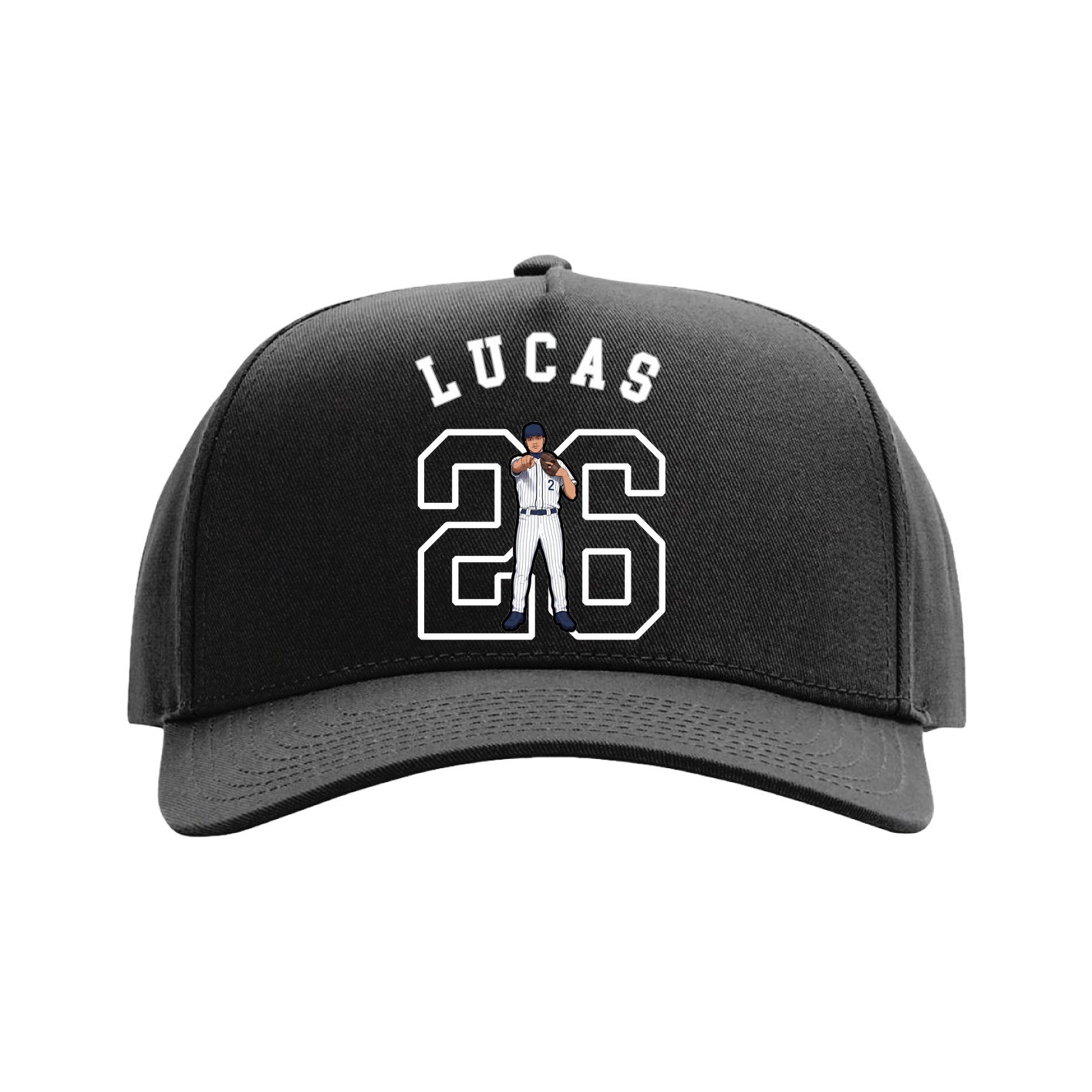 Full Fabric Five-Panel Champ Cap — Shirsey Arch in Black