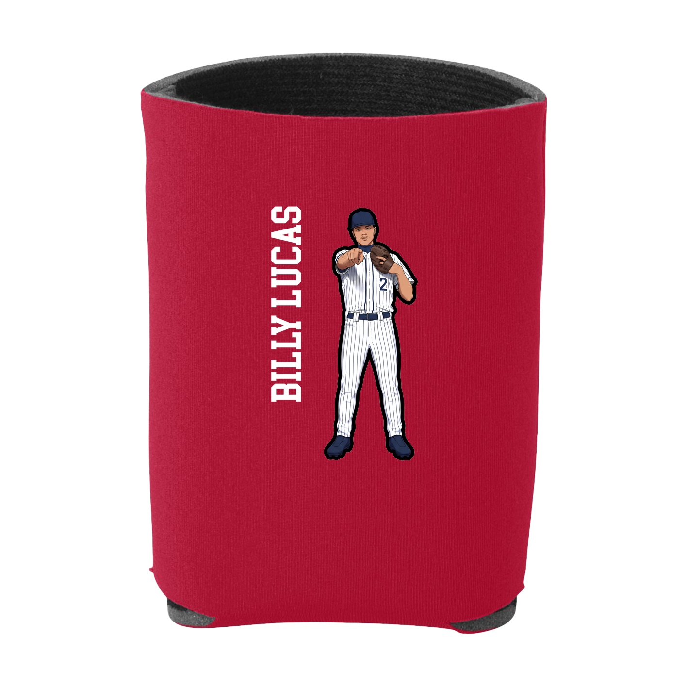 Can Holder — Name Vertical in Red