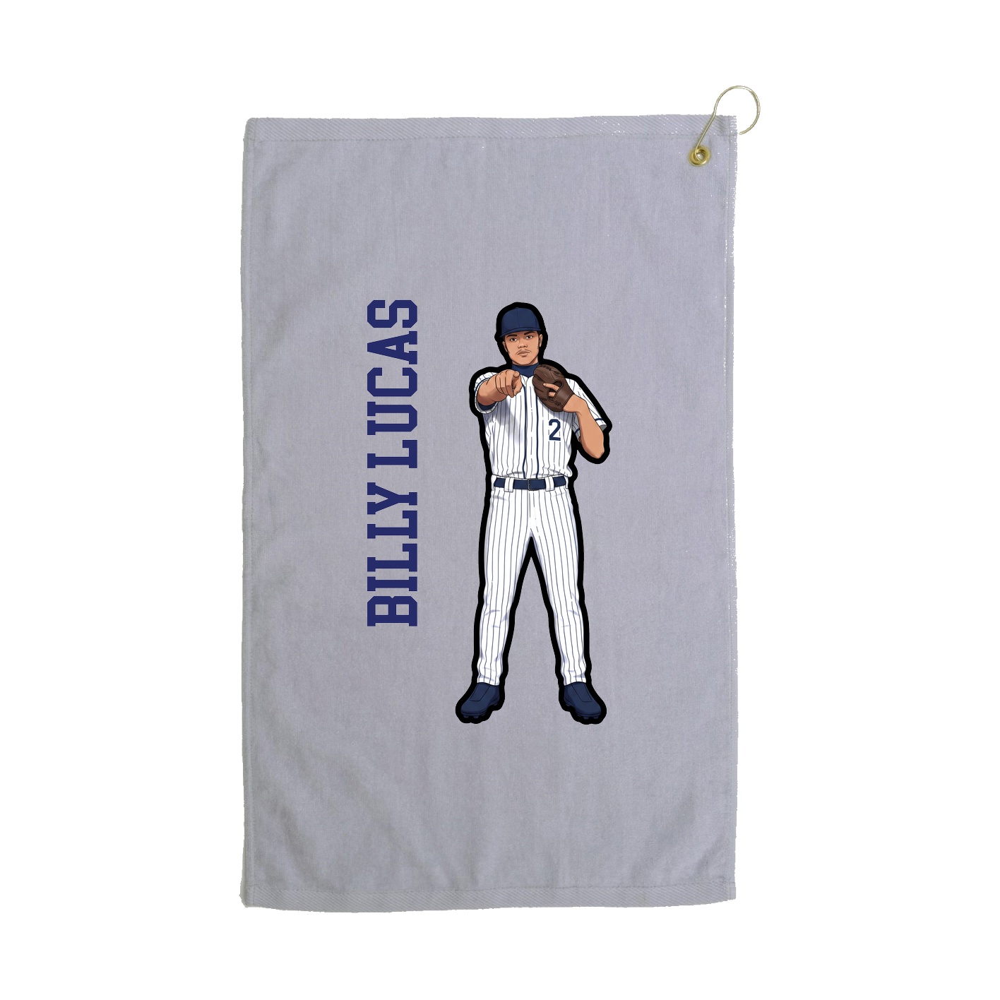 Golf Towel — Name Vertical in Grey