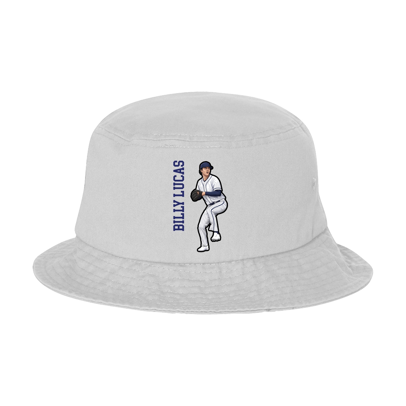Bucket Cap — Name Vertical in White
