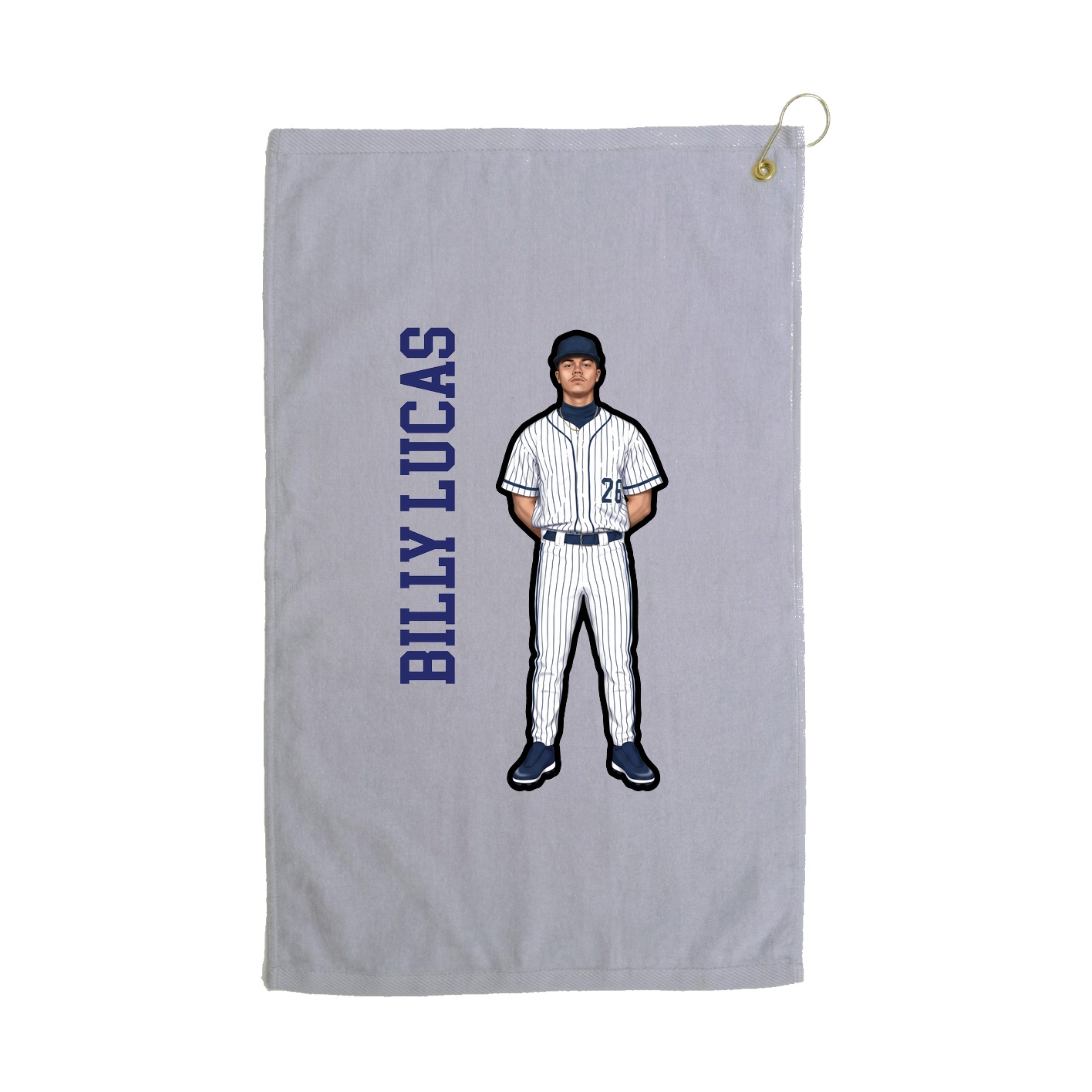 Golf Towel — Name Vertical in Grey