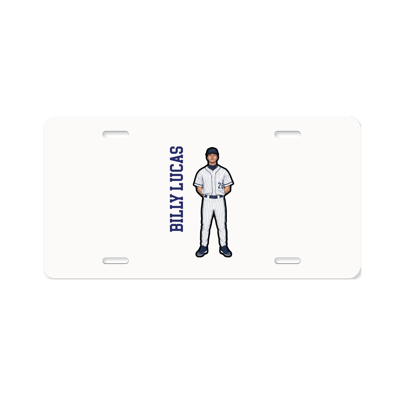 License Plate — Name Vertical in Classic