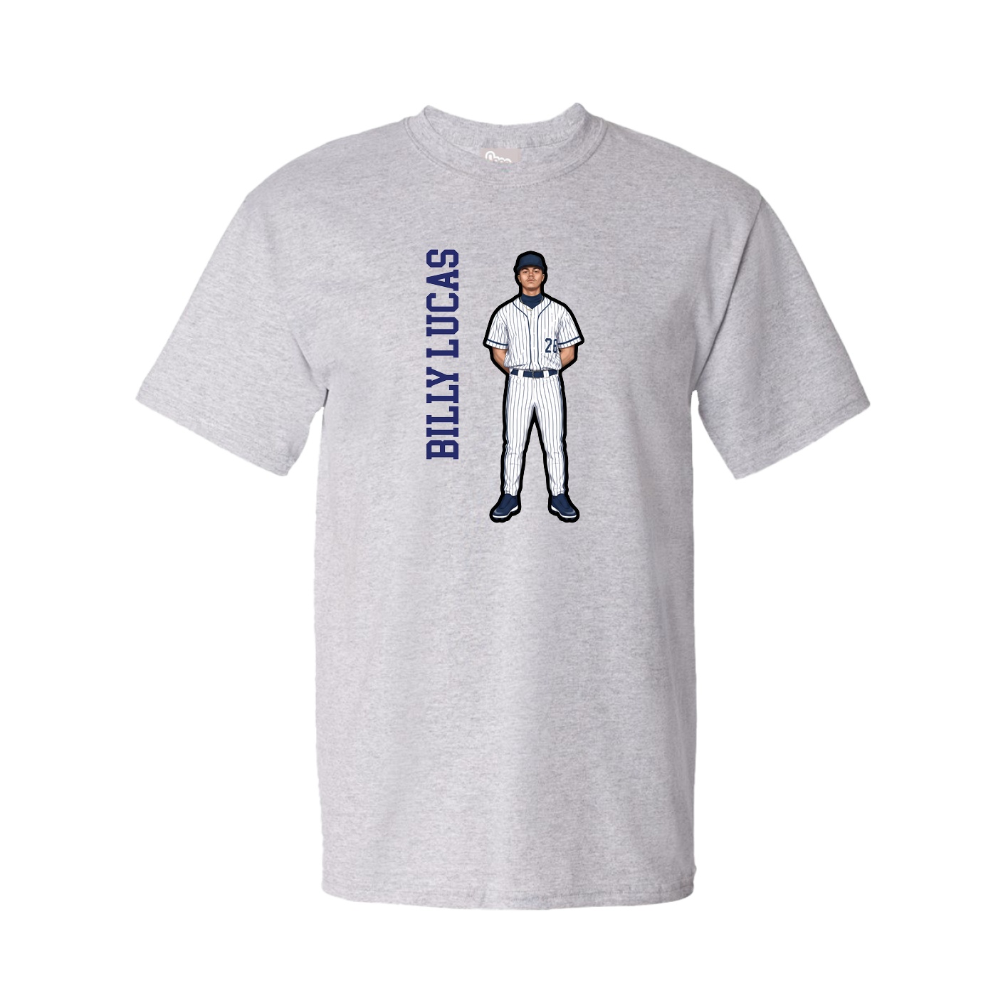 Youth Tee — Name Vertical in Grey