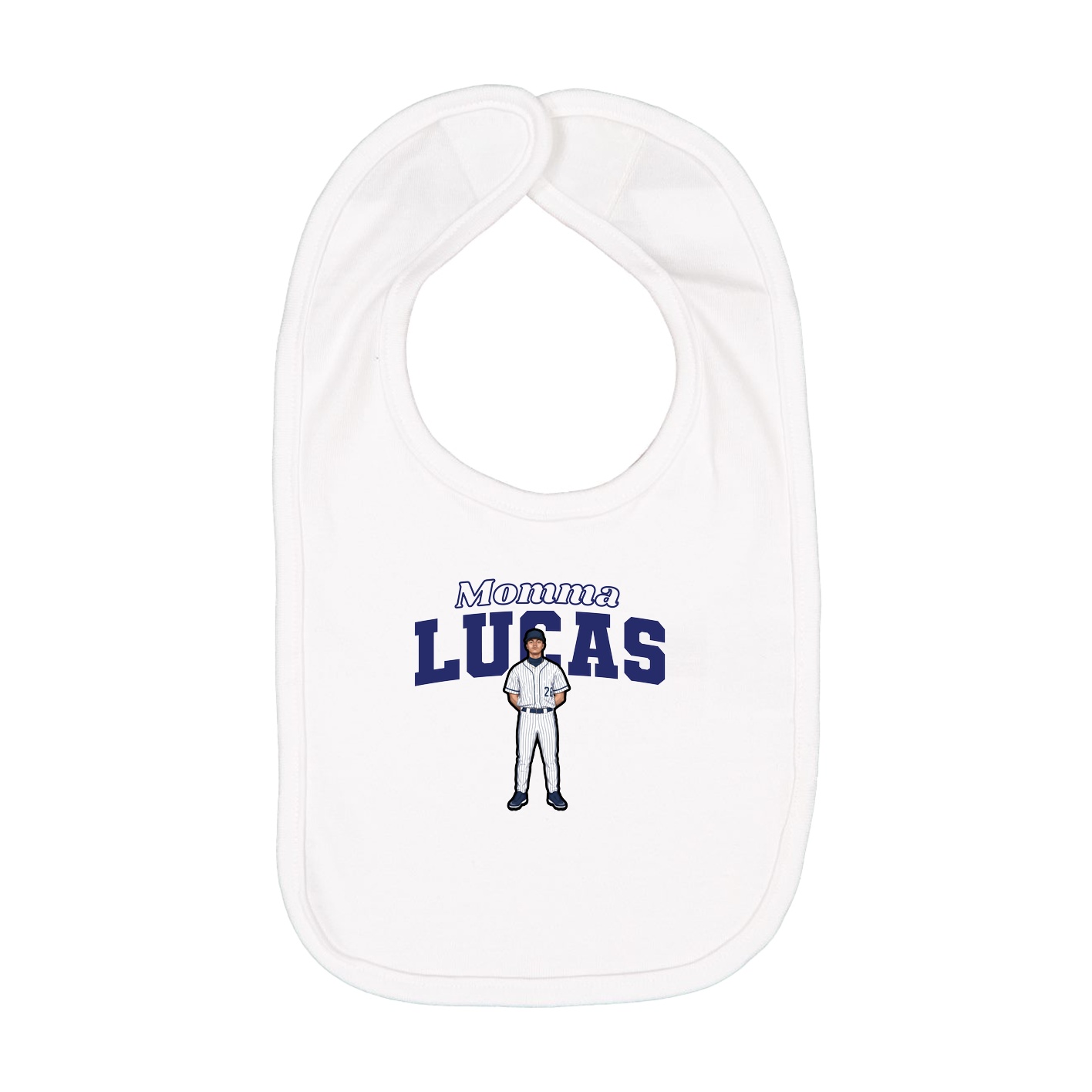 Infant Bib — Mothers Day Block in White