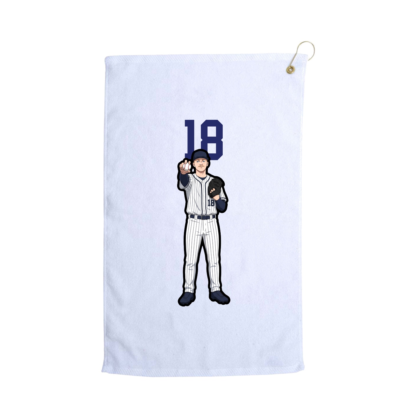 Golf Towel — Number Top in White