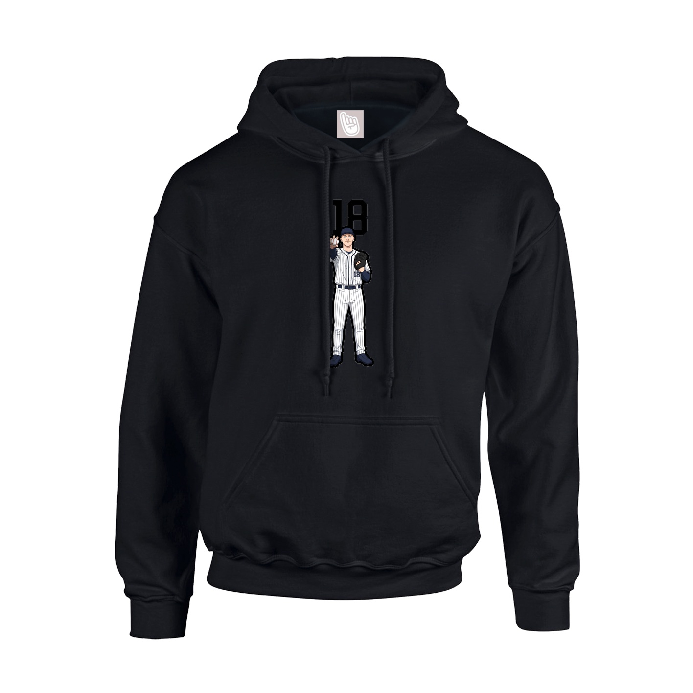 Youth Hoodie — Number Top in Black
