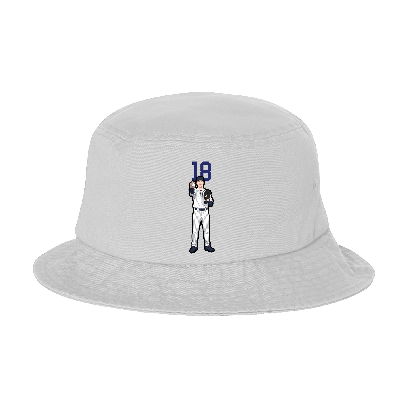 Bucket Cap — Number Top in White