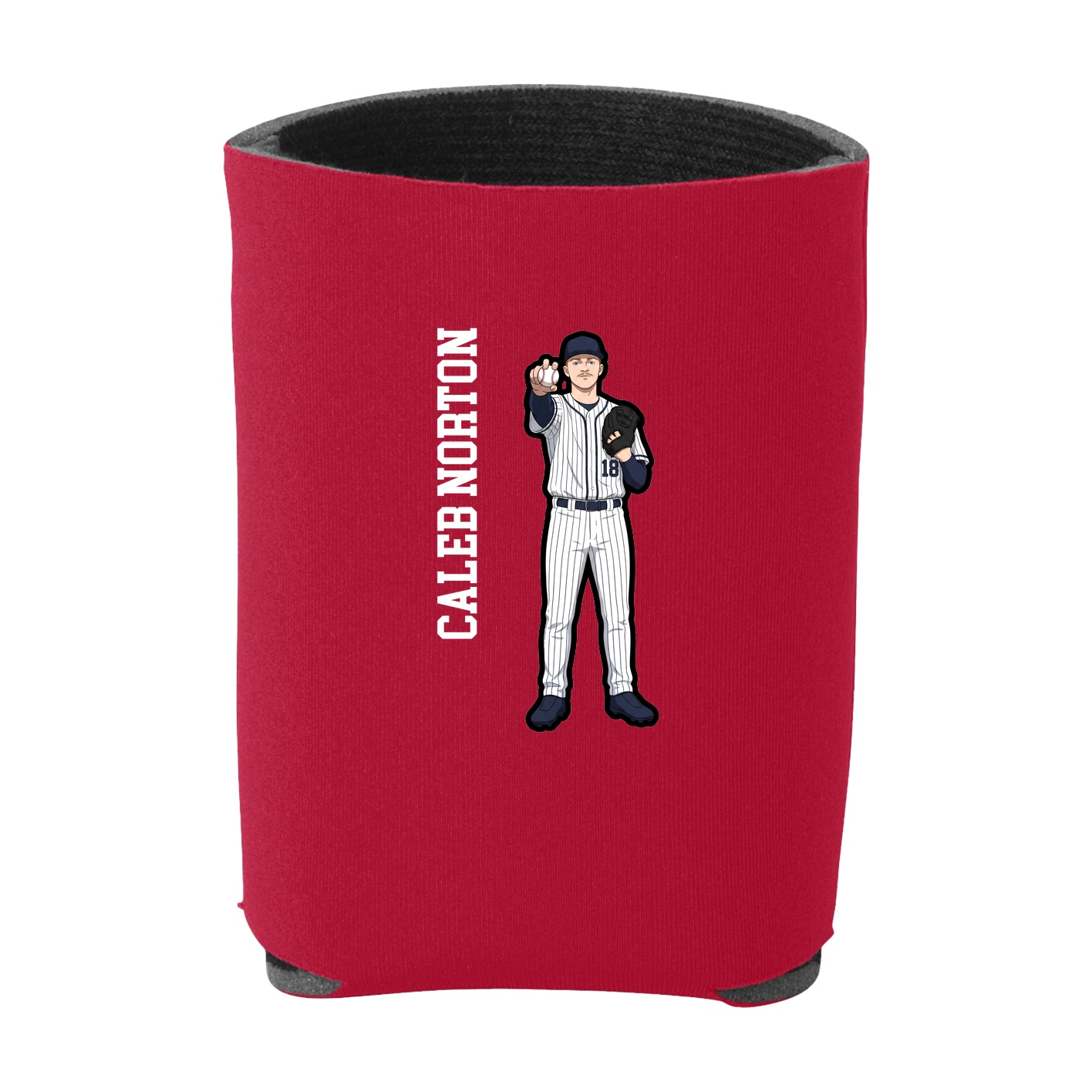 Can Holder — Name Vertical in Red