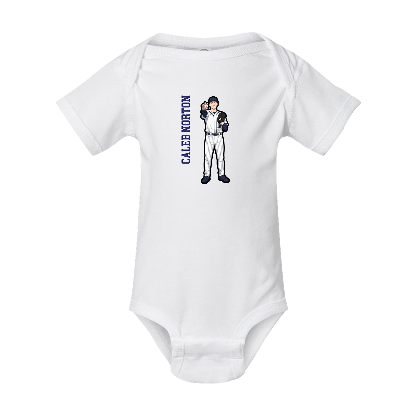 Baby Onesie — Name Vertical in White