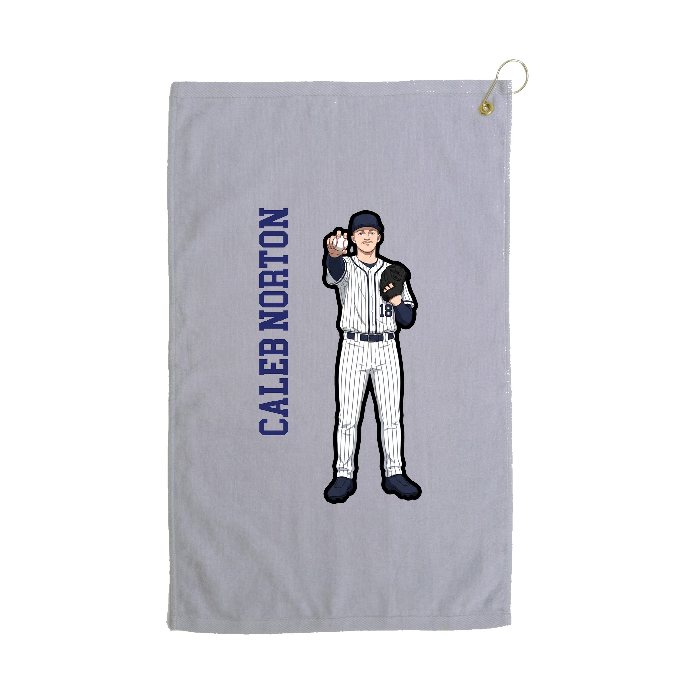 Golf Towel — Name Vertical in Grey