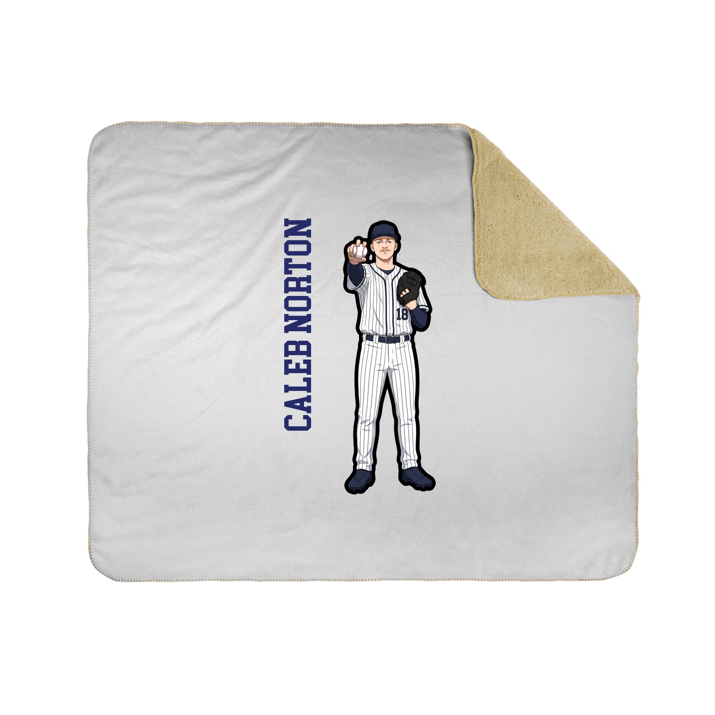 Throw Blanket — Name Vertical in White