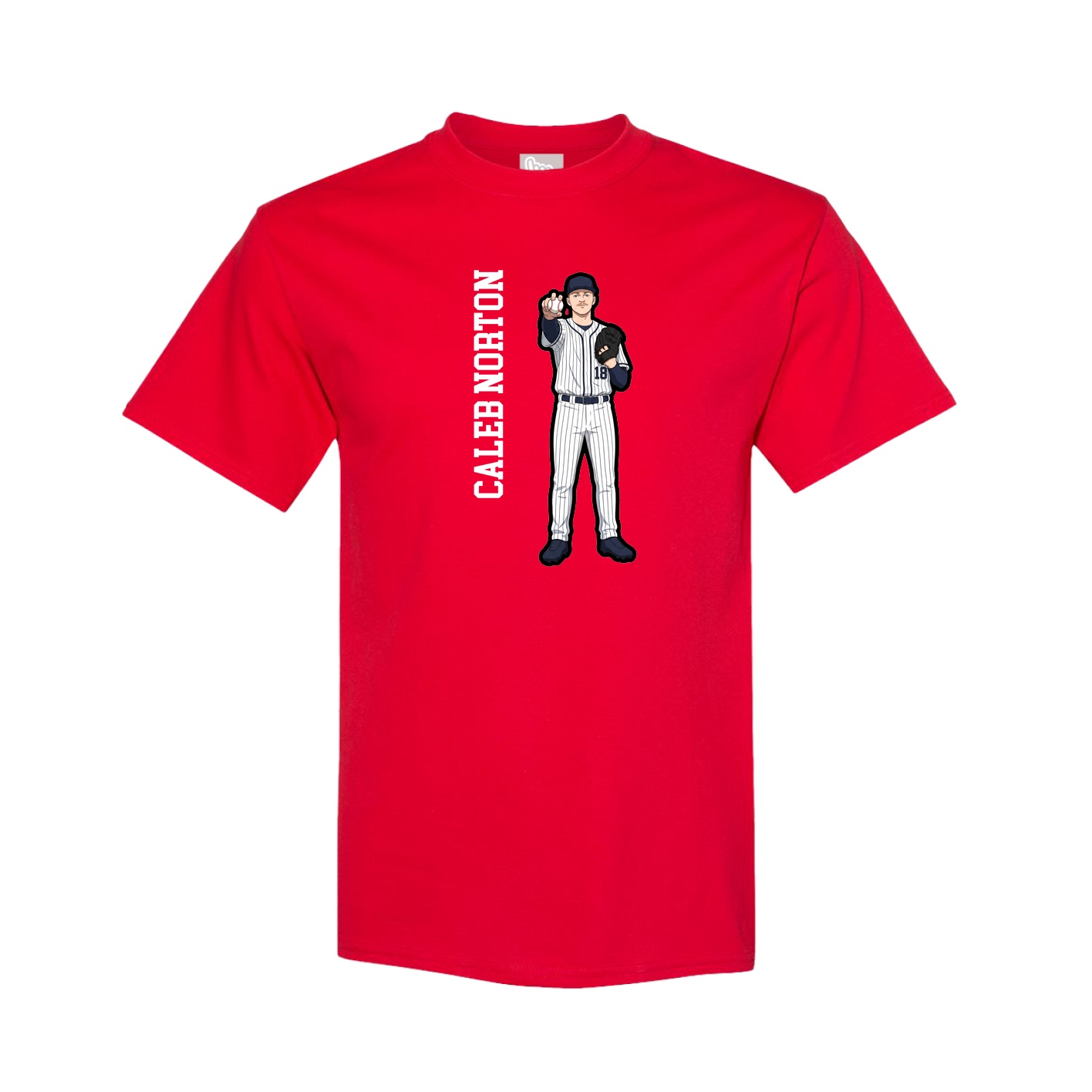 Tee — Name Vertical in Red