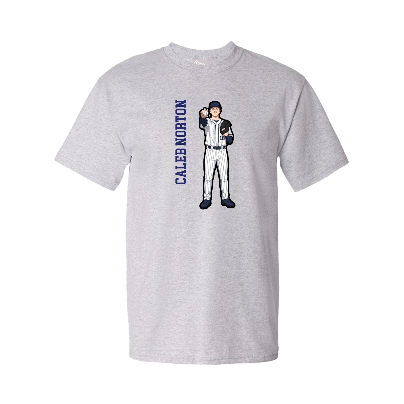 Youth Tee — Name Vertical in Grey