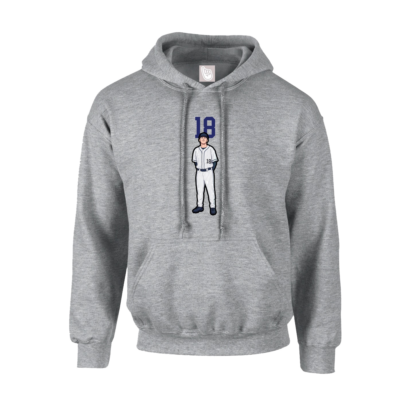 Hoodie — Number Top in Grey